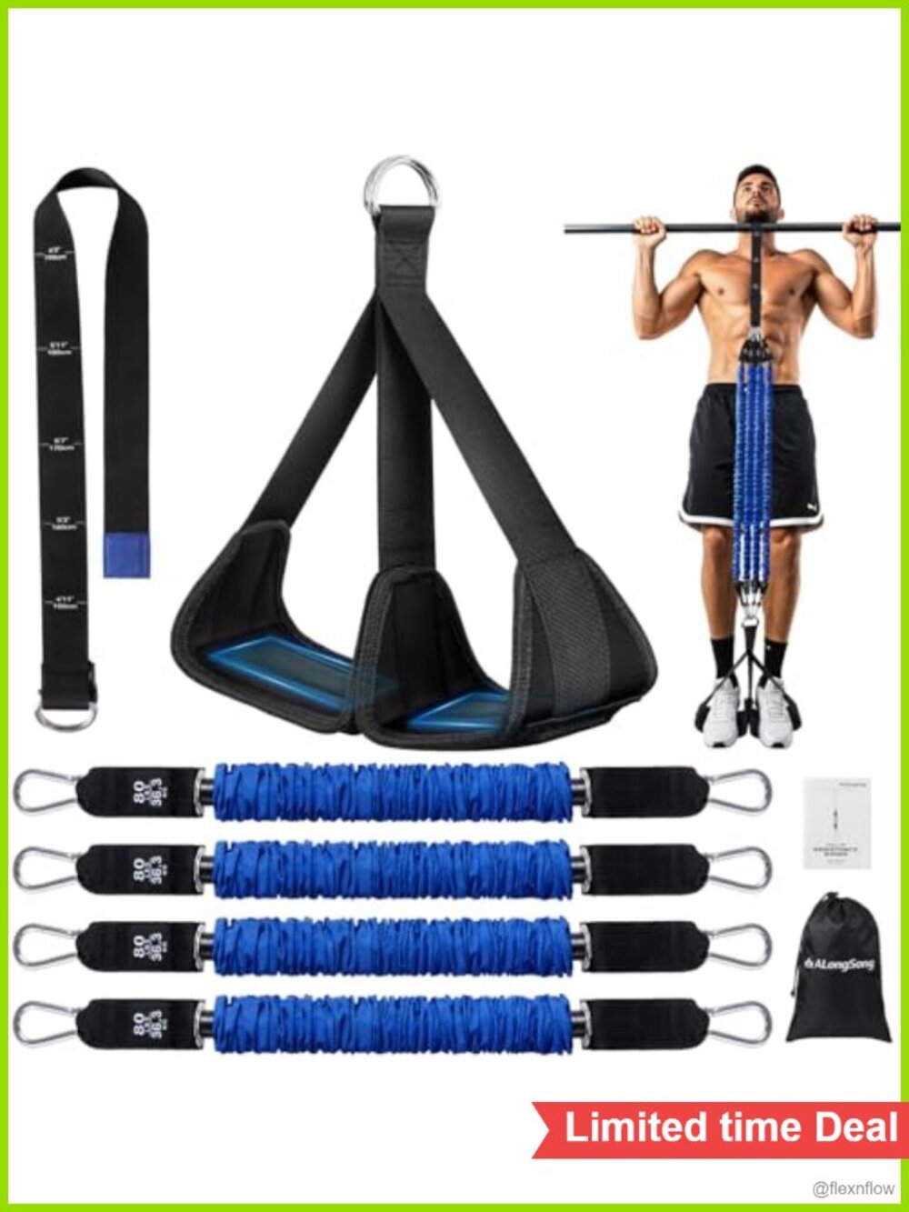Heavy Duty Pull Up Assistance Bands with Foot Pedal, Adjustable Resistance for